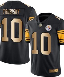Nike Steelers #10 Mitchell Trubisky Black Stitched NFL Limited Gold Rush Jersey