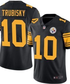 Nike Steelers #10 Mitchell Trubisky Black Stitched NFL Limited Rush Jersey