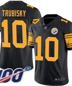 Nike Steelers #10 Mitchell Trubisky Black Stitched NFL Limited Rush 100th Season Jersey