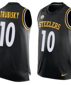 Nike Steelers #10 Mitchell Trubisky Black Team Color Stitched NFL Limited Tank Top Jersey