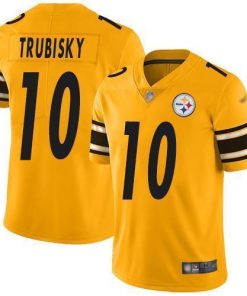 Nike Steelers #10 Mitchell Trubisky Gold Stitched NFL Limited Inverted Legend Jersey