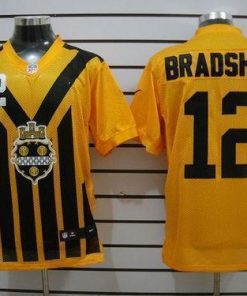 Nike Steelers #12 Terry Bradshaw Gold 1933s Throwback Stitched NFL Elite Jersey
