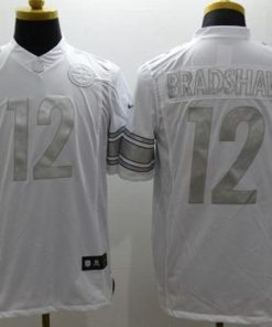 Nike Steelers #12 Terry Bradshaw White Stitched NFL Limited Platinum Jersey