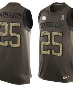 Nike Steelers #25 Ahkello Witherspoon Green Stitched NFL Limited Salute To Service Tank Top Jersey