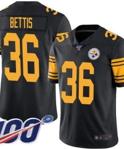 Nike Steelers #36 Jerome Bettis Black Stitched NFL Limited Rush 100th Season Jersey