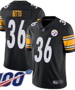 Nike Steelers #36 Jerome Bettis Black Team Color Stitched NFL 100th Season Vapor Limited Jersey