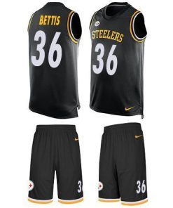 Nike Steelers #36 Jerome Bettis Black Team Color Stitched NFL Limited Tank Top Suit Jersey