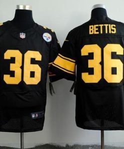 Nike Steelers #36 Jerome Bettis Black(Gold No.) Stitched NFL Elite Jersey