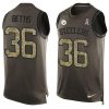 Nike Steelers #36 Jerome Bettis Green Stitched NFL Limited Salute To Service Tank Top Jersey