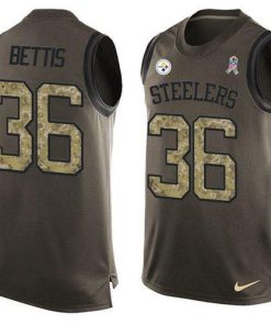 Nike Steelers #36 Jerome Bettis Green Stitched NFL Limited Salute To Service Tank Top Jersey