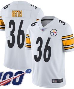 Nike Steelers #36 Jerome Bettis White Stitched NFL 100th Season Vapor Limited Jersey