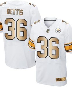 Nike Steelers #36 Jerome Bettis White Stitched NFL Elite Gold Jersey