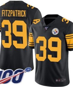 Nike Steelers #39 Minkah Fitzpatrick Black Stitched NFL Limited Rush 100th Season Jersey