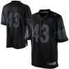 Nike Steelers #43 Troy Polamalu Black Stitched NFL Drenched Limited Jersey
