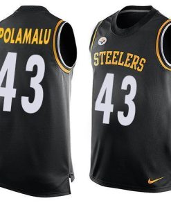 Nike Steelers #43 Troy Polamalu Black Team Color Stitched NFL Limited Tank Top Jersey