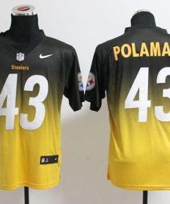 Nike Steelers #43 Troy Polamalu Black/Gold Stitched NFL Elite Fadeaway Fashion Jersey