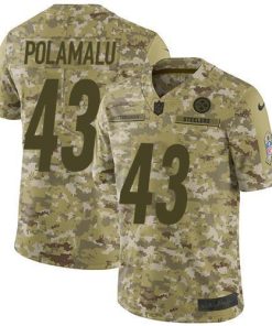 Nike Steelers #43 Troy Polamalu Camo Stitched NFL Limited 2018 Salute To Service Jersey