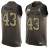 Nike Steelers #43 Troy Polamalu Green Stitched NFL Limited Salute To Service Tank Top Jersey
