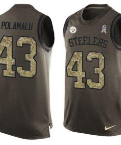 Nike Steelers #43 Troy Polamalu Green Stitched NFL Limited Salute To Service Tank Top Jersey