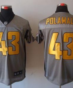 Nike Steelers #43 Troy Polamalu Grey Shadow Stitched NFL Elite Jersey