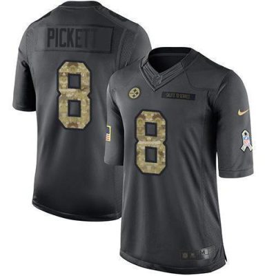 Nike Steelers #8 Kenny Pickett Black Stitched NFL Limited 2016 Salute To Service Jersey