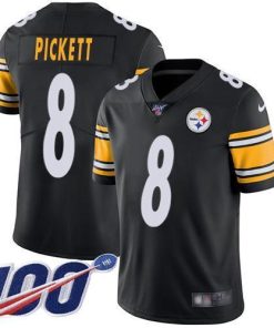 Nike Steelers #8 Kenny Pickett Black Team Color Stitched NFL 100th Season Vapor Limited Jersey