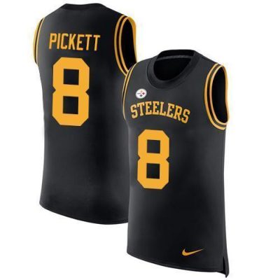 Nike Steelers #8 Kenny Pickett Black Team Color Stitched NFL Limited Rush Tank Top Jersey