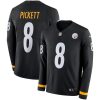 Nike Steelers #8 Kenny Pickett Black Team Color Stitched NFL Limited Therma Long Sleeve Jersey