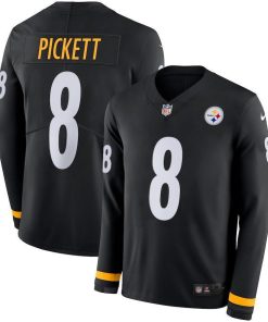 Nike Steelers #8 Kenny Pickett Black Team Color Stitched NFL Limited Therma Long Sleeve Jersey