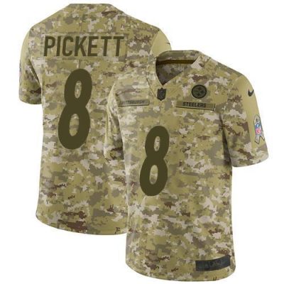 Nike Steelers #8 Kenny Pickett Camo Stitched NFL Limited 2018 Salute To Service Jersey