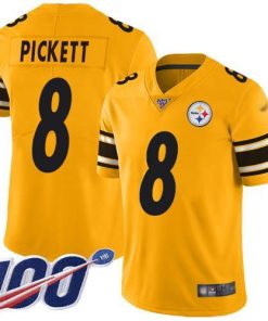 Nike Steelers #8 Kenny Pickett Gold Stitched NFL Limited Inverted Legend 100th Season Jersey