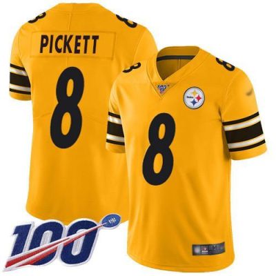 Nike Steelers #8 Kenny Pickett Gold Stitched NFL Limited Inverted Legend 100th Season Jersey