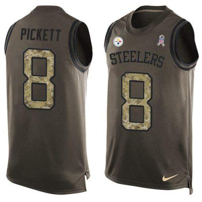Nike Steelers #8 Kenny Pickett Green Stitched NFL Limited Salute To Service Tank Top Jersey