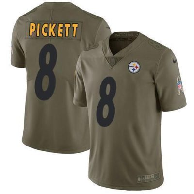 Nike Steelers #8 Kenny Pickett Olive Stitched NFL Limited 2017 Salute To Service Jersey