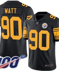 Nike Steelers #90 T. J. Watt Black Stitched NFL Limited Rush 100th Season Jersey
