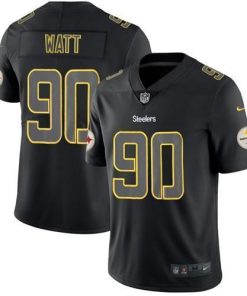 Nike Steelers #90 T. J. Watt Black Stitched NFL Limited Rush Impact Jersey