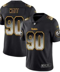 Nike Steelers #90 T. J. Watt Black Stitched NFL Vapor Untouchable Limited Smoke Fashion Jersey