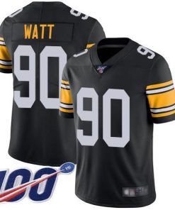 Nike Steelers #90 T. J. Watt Black Alternate Stitched NFL 100th Season Vapor Limited Jersey