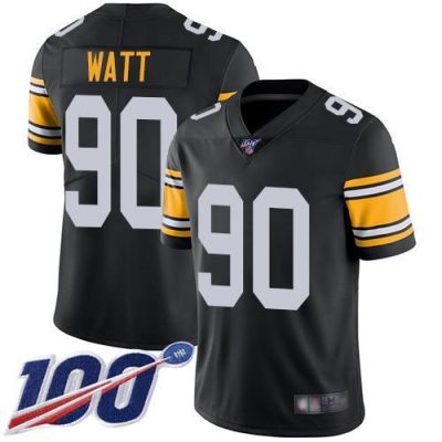 Nike Steelers #90 T. J. Watt Black Alternate Stitched NFL 100th Season Vapor Limited Jersey