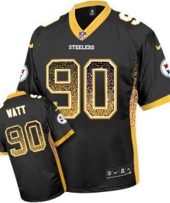 Nike Steelers #90 T. J. Watt Black Team Color Stitched NFL Elite Drift Fashion Jersey