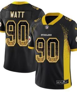 Nike Steelers #90 T. J. Watt Black Team Color Stitched NFL Limited Rush Drift Fashion Jersey