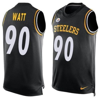 Nike Steelers #90 T. J. Watt Black Team Color Stitched NFL Limited Tank Top Jersey