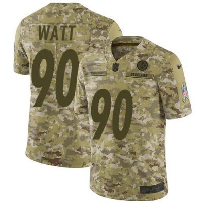 Nike Steelers #90 T. J. Watt Camo Stitched NFL Limited 2018 Salute To Service Jersey