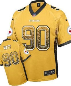 Nike Steelers #90 T. J. Watt Gold Stitched NFL Elite Drift Fashion Jersey