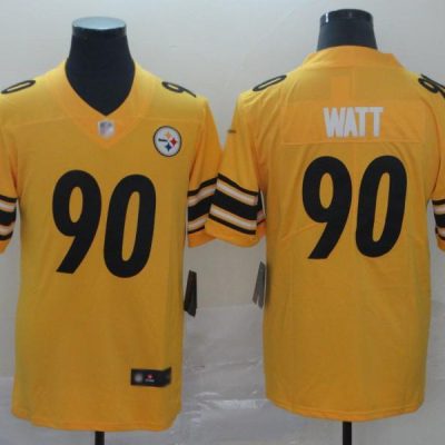 Nike Steelers #90 T. J. Watt Gold Stitched NFL Limited Inverted Legend Jersey