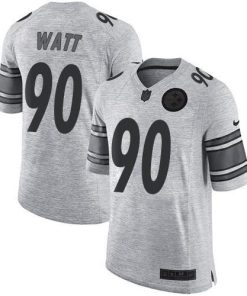 Nike Steelers #90 T. J. Watt Gray Stitched NFL Limited Gridiron Gray II Jersey