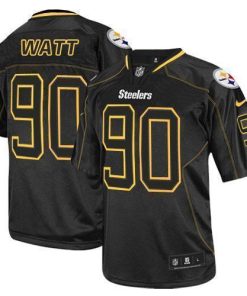 Nike Steelers #90 T. J. Watt Lights Out Black Stitched NFL Elite Jersey