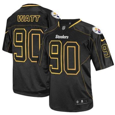 Nike Steelers #90 T. J. Watt Lights Out Black Stitched NFL Elite Jersey