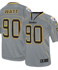 Nike Steelers #90 T. J. Watt Lights Out Grey Stitched NFL Elite Jersey