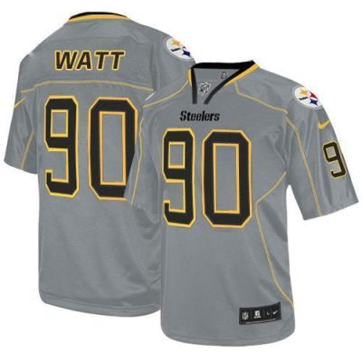 Nike Steelers #90 T. J. Watt Lights Out Grey Stitched NFL Elite Jersey